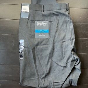 Perry Ellis Portfolio Gray Flat Front Dress pants